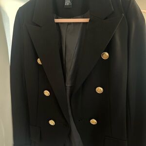 Black Double-Breasted Women's Jacket